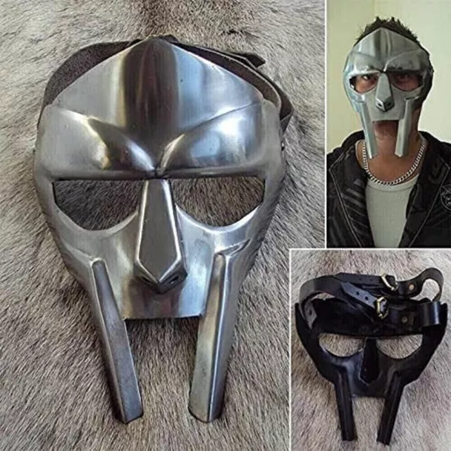 Hand Forged MF DOOM Gladiator Mask Steel Face Armor Collectible Christmas Costum