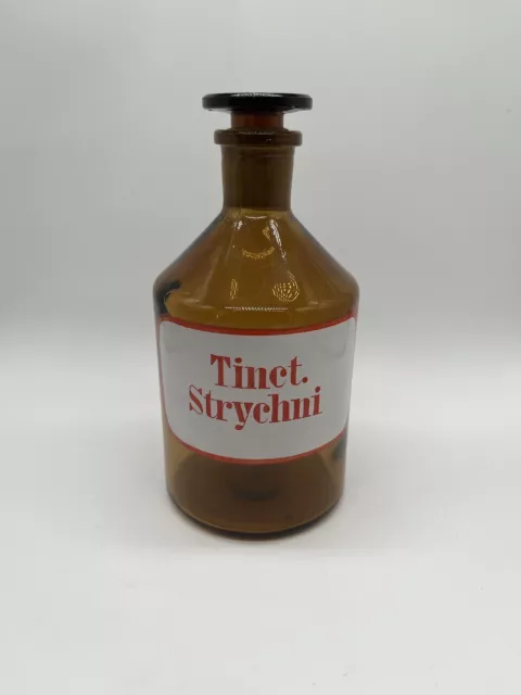 Apotheken Glas Tinct. Strychni 0,5L Vintage Flasche