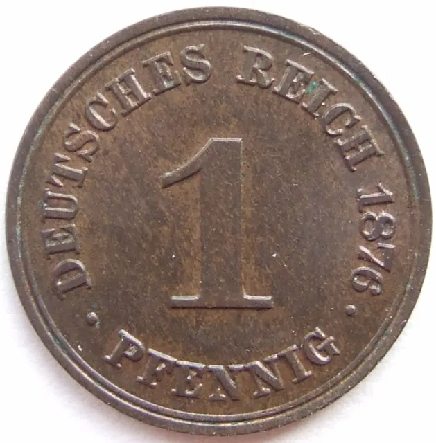 Moneta Reich Tedesco Impero Tedesco 1 Pfennig 1876 A IN Extremely fine /