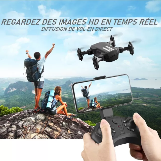 Mini Drone Caméra 4K 1080P HD WiFi pliable Jouet Drone avec Téléphone