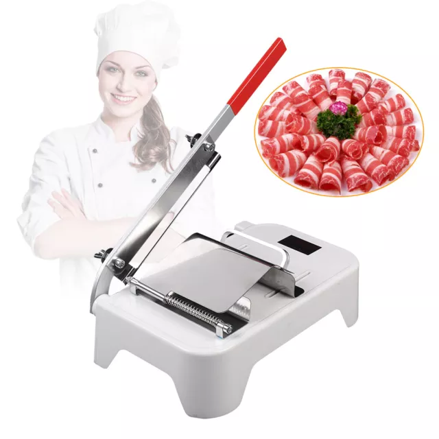 Manual Frozen Meat Slicer Adjustable Cutting Ham Mutton Beef Cutter Stainless