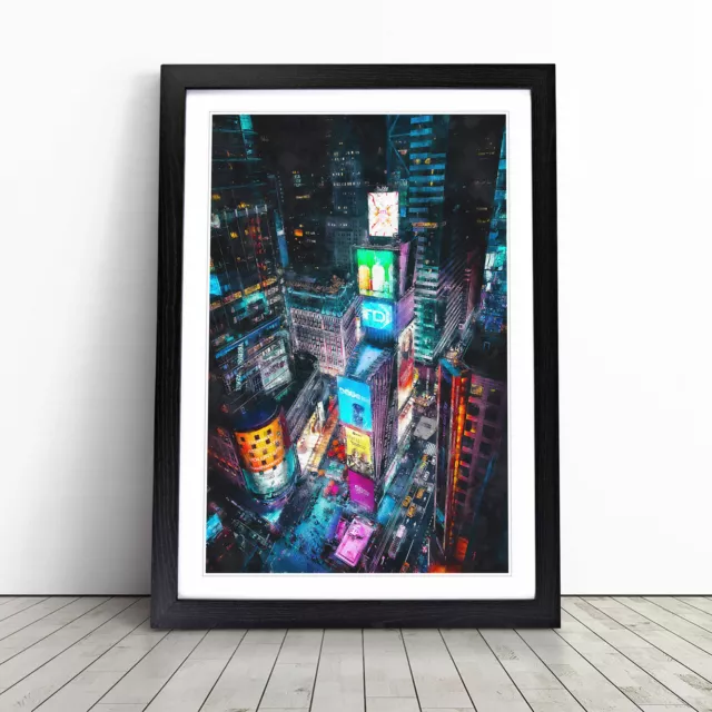 Times Square In New York City Wall Art Print Framed Canvas Picture Poster Decor