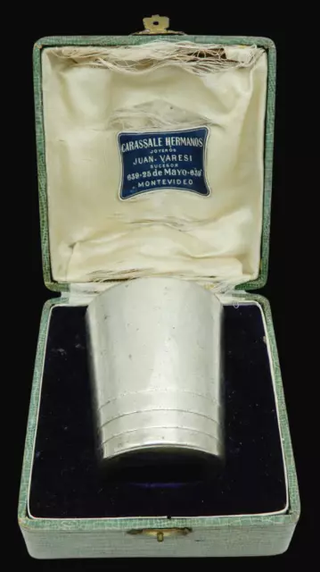 Rare CHRISTOFLE French Silver Plate Jigger Cup w/ Early Original Case Box PARIS