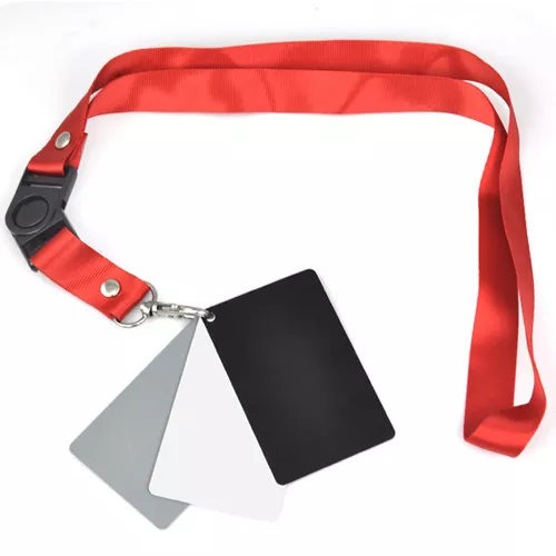 3in1 Digital 18% Gray/White/Black Card Set Photography Exposure Balance Strap