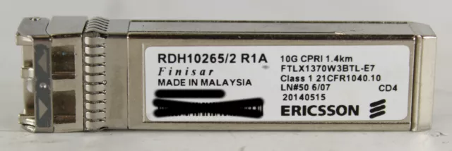 Ericsson Finisar RDH10265/2R1A FTLX1370W3BTL-E7 10G 1.4km SFP Transceiver Module