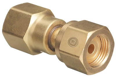 Brass Cylinder Adaptor, From Cga-320 Carbon Dioxide to Cga-580 Nitrogen Western