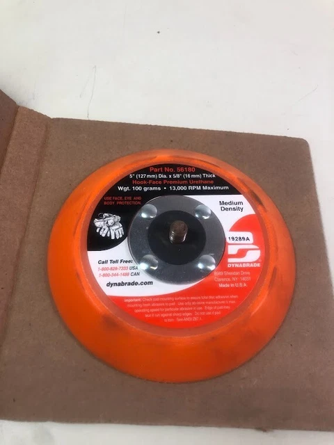 Dynabrade 56180 5" Hook Face Medium Density Non-Vacuum Sanding Disc Pad New