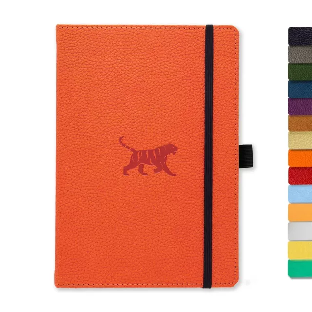 Dingbats - Wildlife Dotted Medium Notebook, Orange Tiger, A5 - Hardcover Noteboo