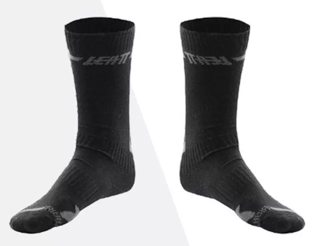 LEATT Calze Moto 3D 80% Cotone 7% Nylon 13% Drylar NERE Taglia 43-46