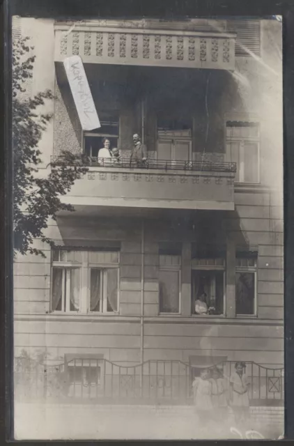 Gebäude Haus Fassade Balkon  alte Fotokarte   beschrieben Steglitz Mommsenstr.26