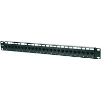 INTELLINET Cat6 Patch Panel 24 Ports RJ45 UTP ungeschirmt 2HE Schwarz passend fu