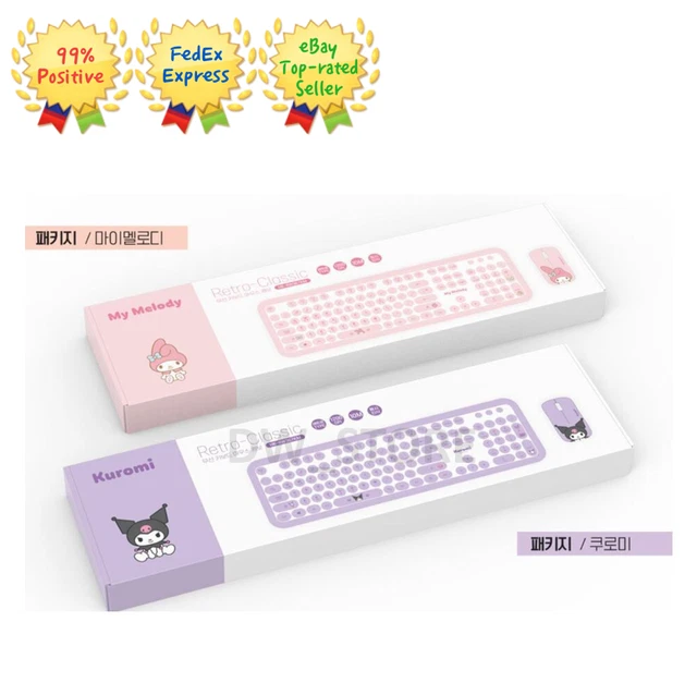 [SANRIO] MY MELODY, Kuromi Wireless Keyboard Mouse Set / Retro Typing ...