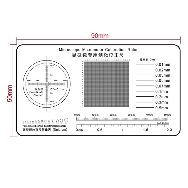Microscopic 40x Ruler MICROSCOPE MICROMETER CALIBRATION Ruler Transparent Film PET ...