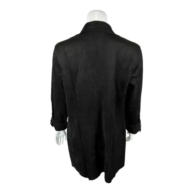 KUT from the Kloth Women's Faye Faux Suede Open Jacket Solid Black Small Size 2