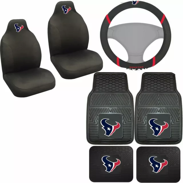 NFL Houston Texans Car Truck Seat Covers Floor Mats & Steering Wheel Cover