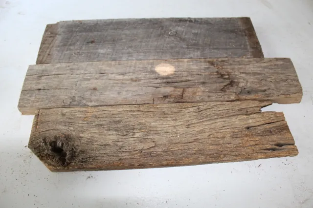 3 Pcs Reclaimed Weathered Oak Old Barn Board Wood Lumber Rustic Board Crafts Art