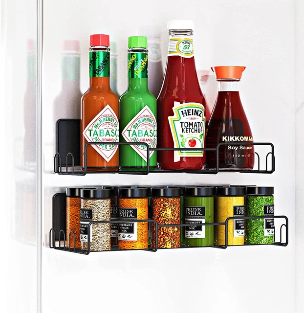 Organizador de estante de especias magnéticas, estante de especias magnéticas para el lado del refrigerador, imán
