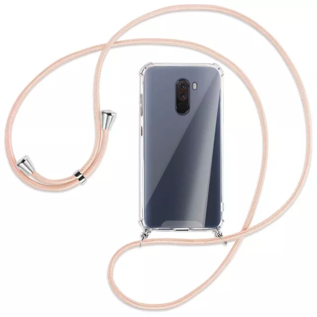 Collier pour Xiaomi Pocophone F1 / Poco F1 pêche rose (A) Etui Coque avec cordon