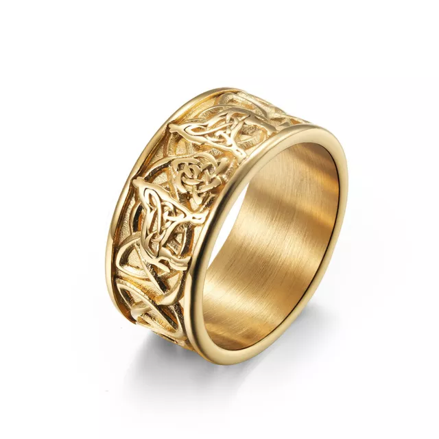 Norse Viking Celtic Jewelry Men Stainless Steel Thor's Hammer Wolf Head Ring Lot