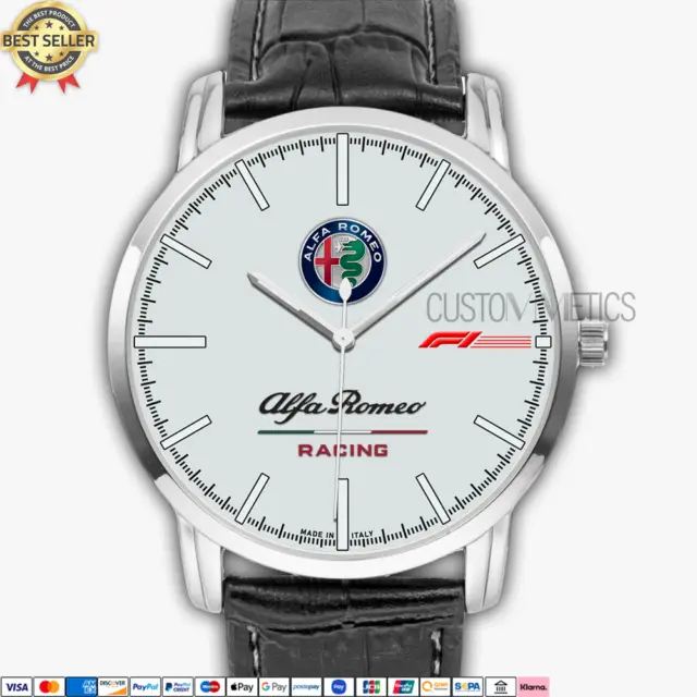 Alfa Romeo Racing F1 Team Logo AR09 Quartz Watch Stainless Steel Mens Wristwatch