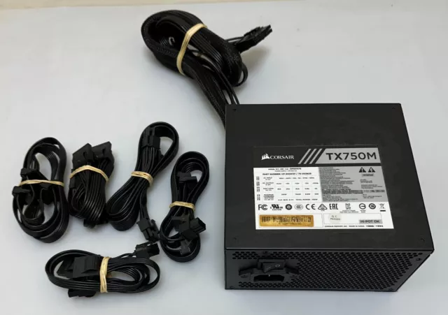 Corsair Tx-750M 750W Modular Pc Power Supply With Modular Cables Work Perfect