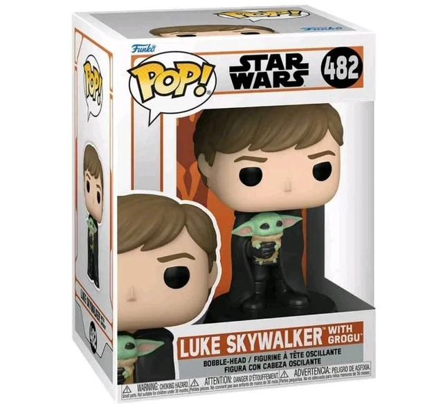 POP Star Wars Luke Skywalker with Grogu Bobble Head Vinyl Figure No482 12cm Tall