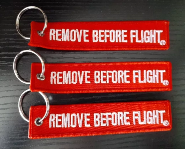 3 PACK Remove Before Flight Pilot Aircraft Keychain