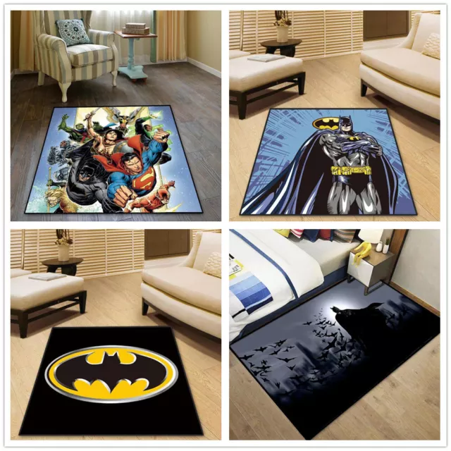 Boys Batman Carpet 3D Doormat Kids Bedroom Carpet Anti-Slip Floor Mats Rug Gift