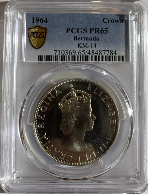 1964 Bermuda Proof Crown Silver Coin Km14 Pcgs Pr65