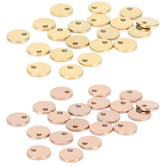 20 piezas hágalo usted mismo Colgante Redondo Acero Inoxidable Etiqueta para Perro con Agujero Fabricación de Joyería Acc TPG
