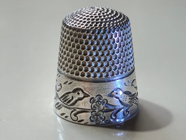 Antique Goldsmith Stern Co Sterling Silver Thimble size 9 No holes c1890's EC