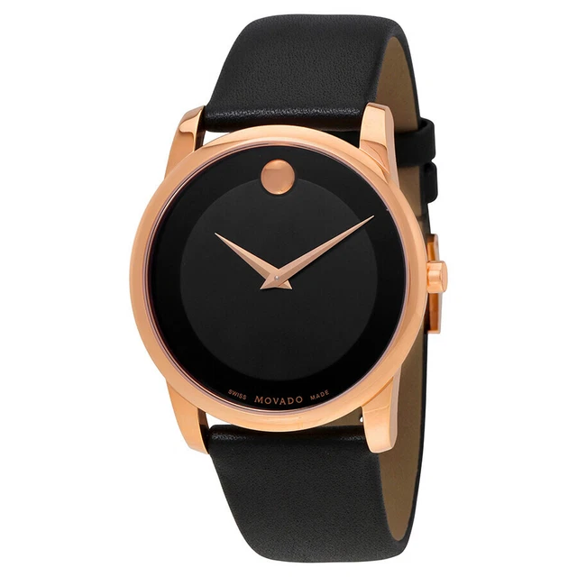 Orologio da uomo Movado Museum Classic Swiss 40 mm quadrante nero pelle nera 0607078 SD