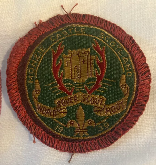 Scarce 3rd World Rover Scout Moot 1939 Monzie Castle Scotland Embroidered Badge