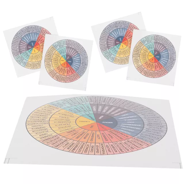 5 Pcs Emotion Wheel Stickers for Laptop Chart Wall Cell Phone