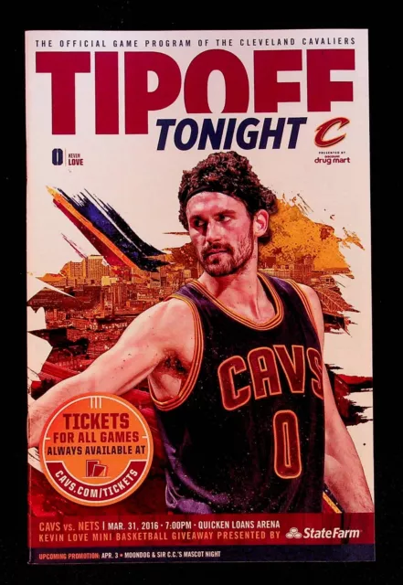 Cleveland Cavaliers Brooklyn Nets NBA Game Program 2016 Championship Season