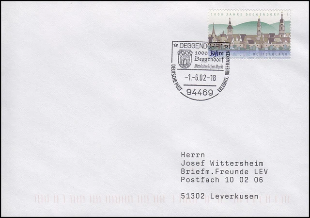 2244 Deggendorf EF Bf SSt Deggendorf 1000 Jahre Mittelalterlicher Markt 1.6.2002