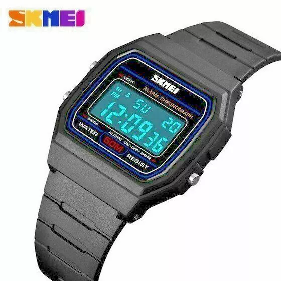 Skmei F91W Classic Digital RETRO Sports Alarm Stopwatch Black Watch NEW