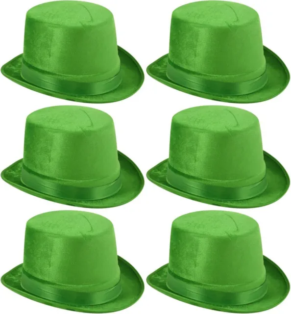 12 X Jour de la st Patrick Vert Irlandais Leprechaun Velours Haut DU CHAPEAU