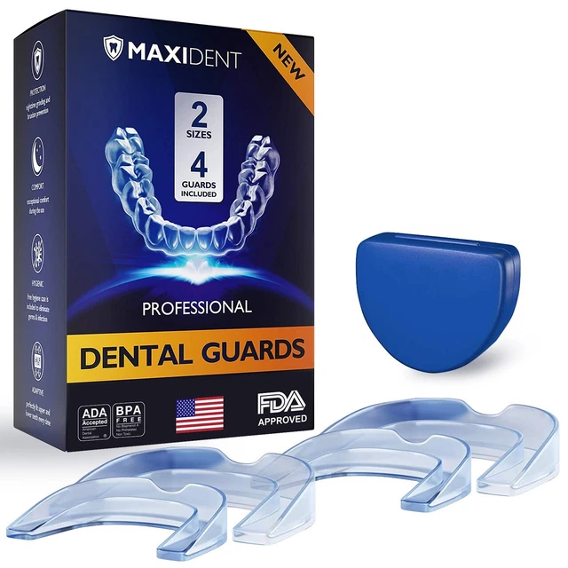 MOUTH GUARD 2 Sizes, Pack of 4 for Teeth Grinding Clenching Bruxism