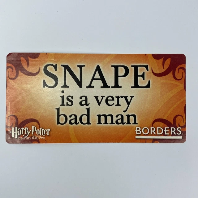 Harry Potter Borders Sticker Snape Orange 6inx3in Release Night 2007 NOS