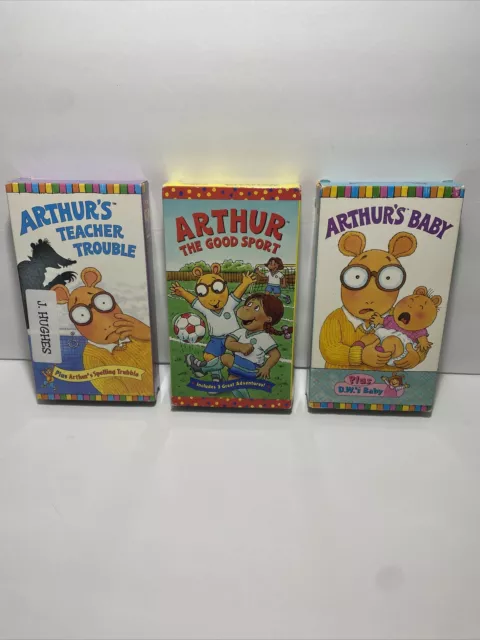LOT OF 3 ARTHUR VHS Tapes PBS EDUCATIONAL MARC BROWN VINTAGE RETRO FREE  SHIPPING $12.99 - PicClick
