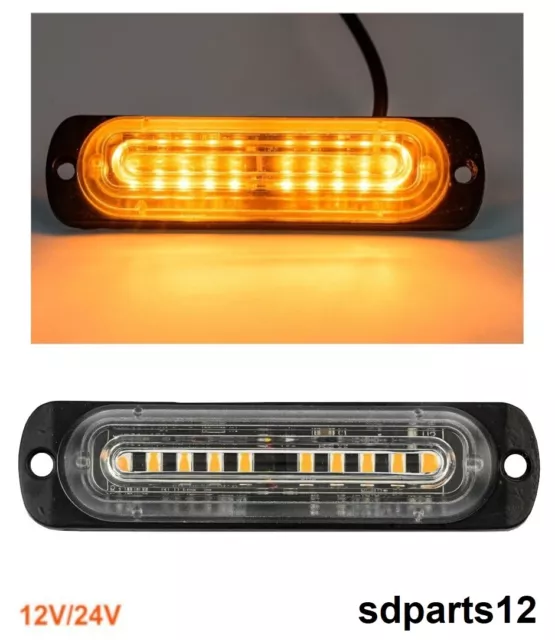 1x Feu De Gabarit Flash Clignotant Lent Orange 12-24V 10 LED Camion Caravane Van