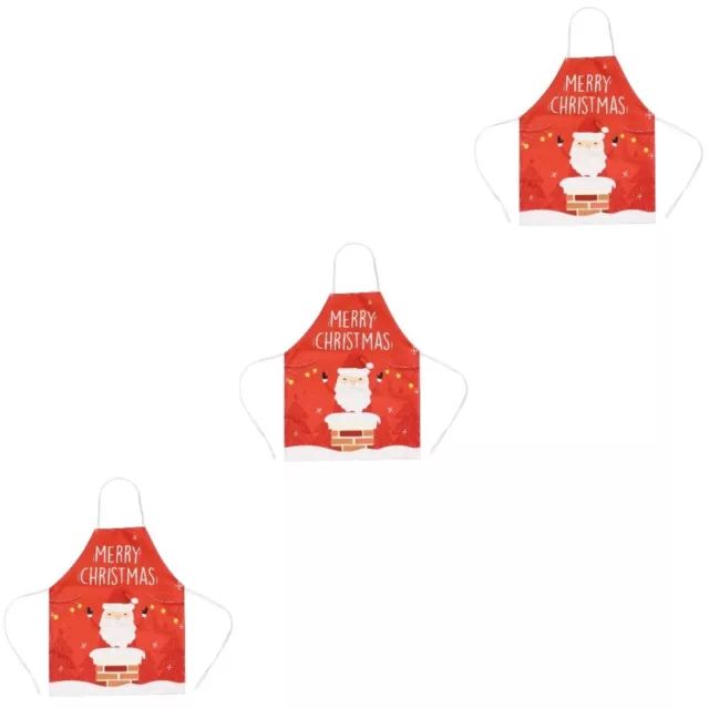 3 Pc Work Aprons for Men Santa Clause Outfit Christmas Cartoon
