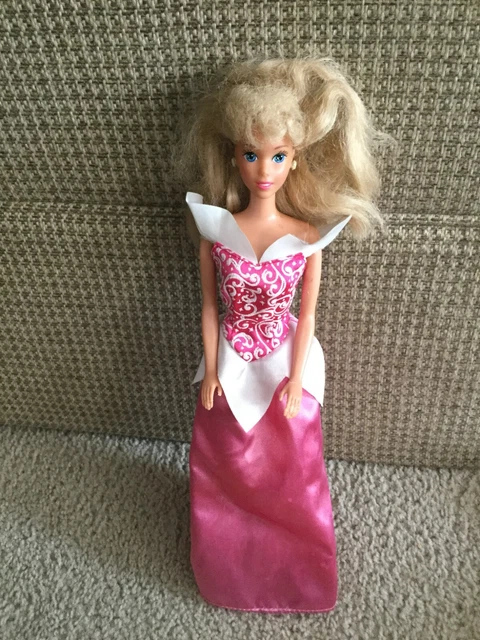 DISNEY PRINCESS AURORA Barbie Doll Sleeping Beauty Wearing Pink Dress and Shoes £7.48 - PicClick UK