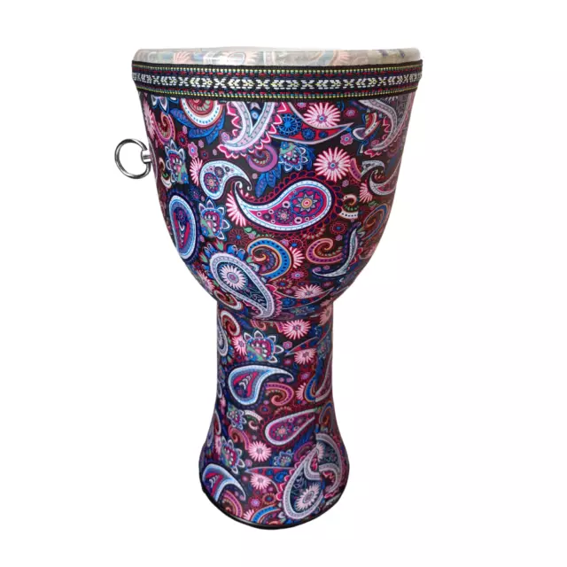 40cm Bongo Drum Paisley Purple Djembe Vegan Synthetic Skin Polymer Shell Musical