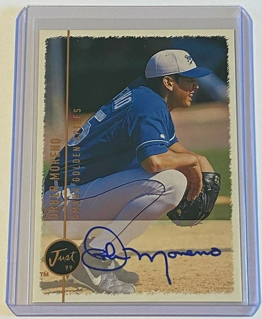 1999 JUST MINORS Auto Orber Moreno carte recrue dédicacée pointes