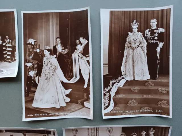 7 X 1953 Rp Pc Scenes Of Coronation Of Elizabeth Ii 3