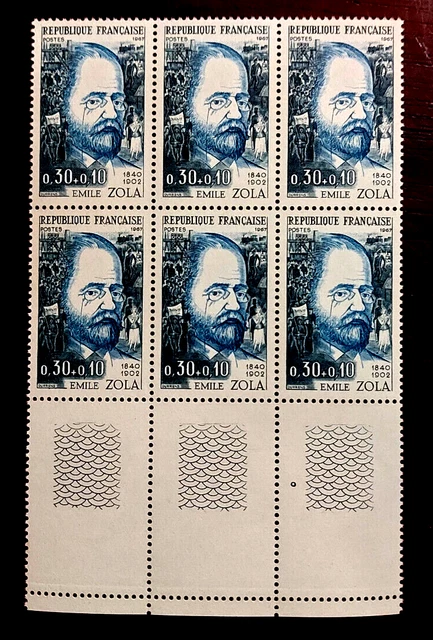 France bloc de 6 timbres  neuf**  YV N° 1511 Emile Zola