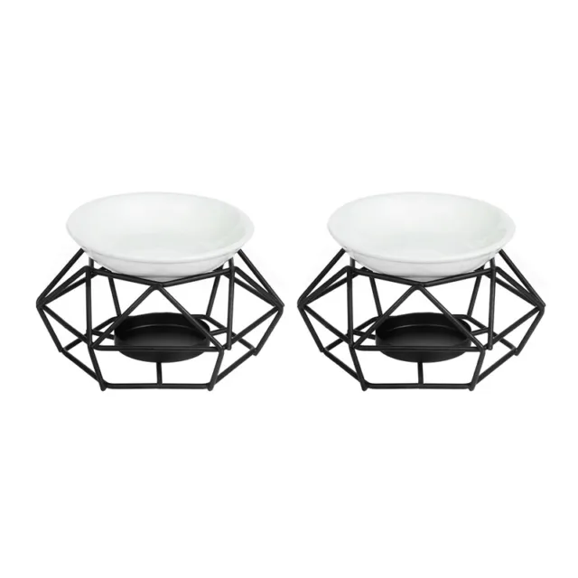 2X delicada cerámica romántica luz de té velas soporte difusor de aceite Of3126