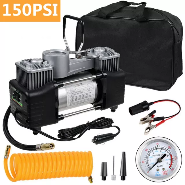 Heavy Duty 12V Electric Car Tyre Inflator 150PSI Portable Air Compressor Pump 2